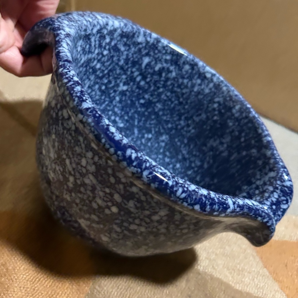 Speckled 1 QT Speckled Blue Stoneware Mixing Bowl